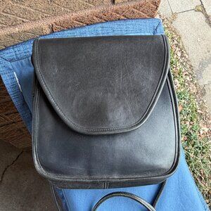 COACH Lindsay Vintage 90s USA Navy Black Ink Envelope Geometric Crossbody Bag